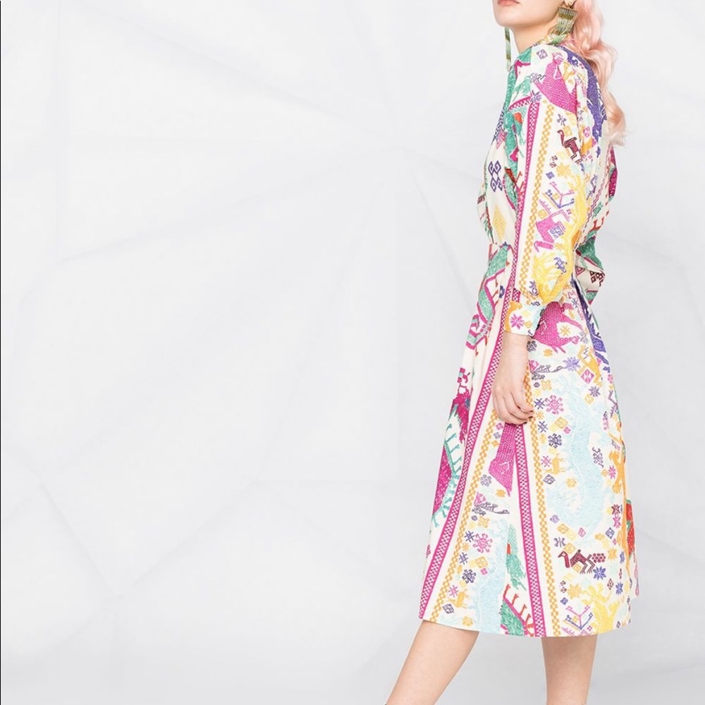 ETRO
Vulcano Print Long Sleeve Cotton Dress 46 NWT - Picture 2 of 16
